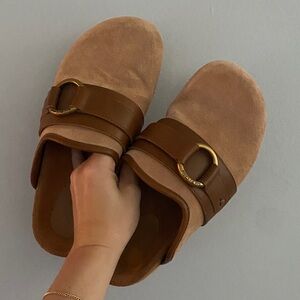 See By Chloé - Tan Suede & Leather Clogs - Size 37